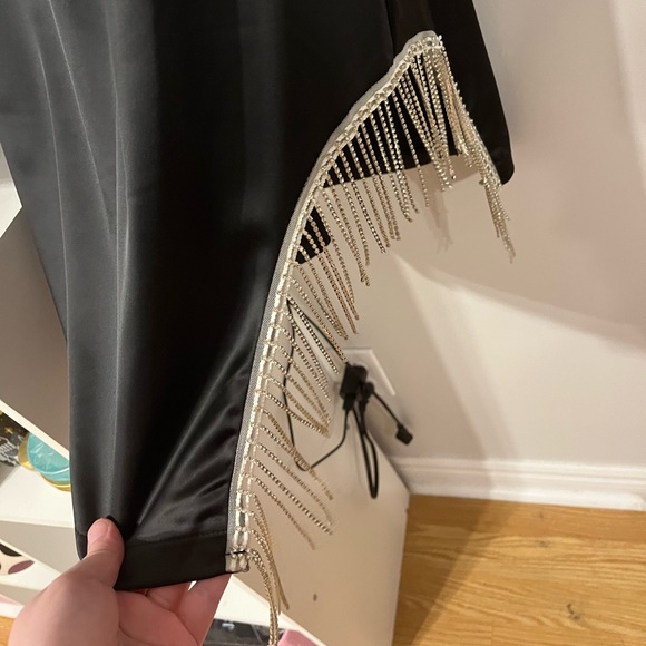 Black dress with silver/diamond fringe - Size XL - Picture 2 of 5